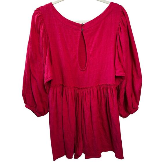 Free People Beyond Obsessed Long Sleeve Romper in Hot Pink X-Small Gently Used - Picture 3 of 5